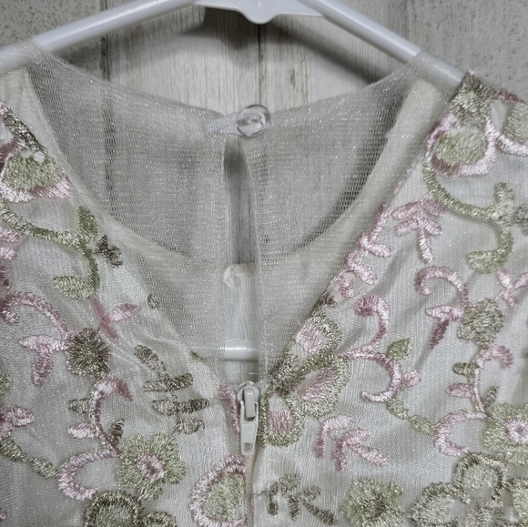 RARE EDITIONS White Floral Dress 3T Embroidered Spring Summer Easter Party - Picture 9 of 11